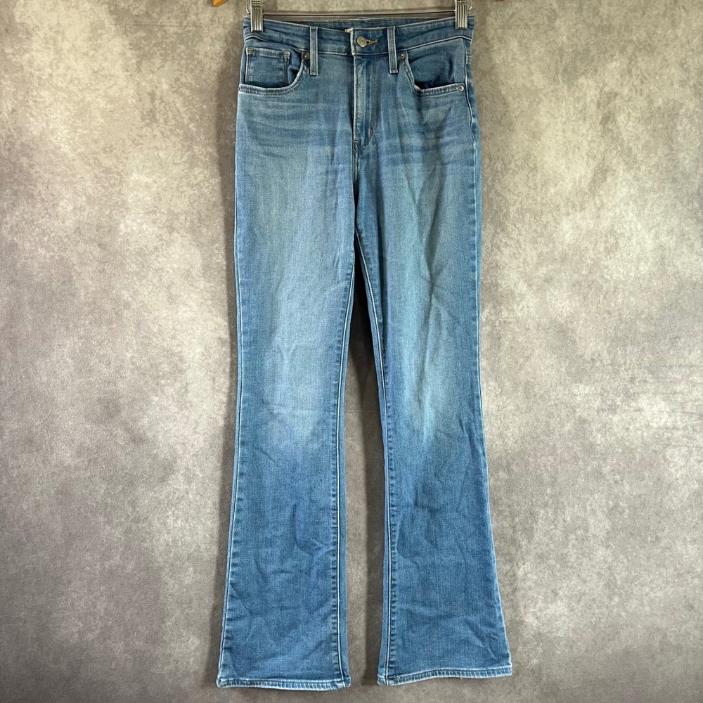 Levi's 725 High Rise Bootcut Jeans Women 27 Blue Medium Wash Slim Fit Denim